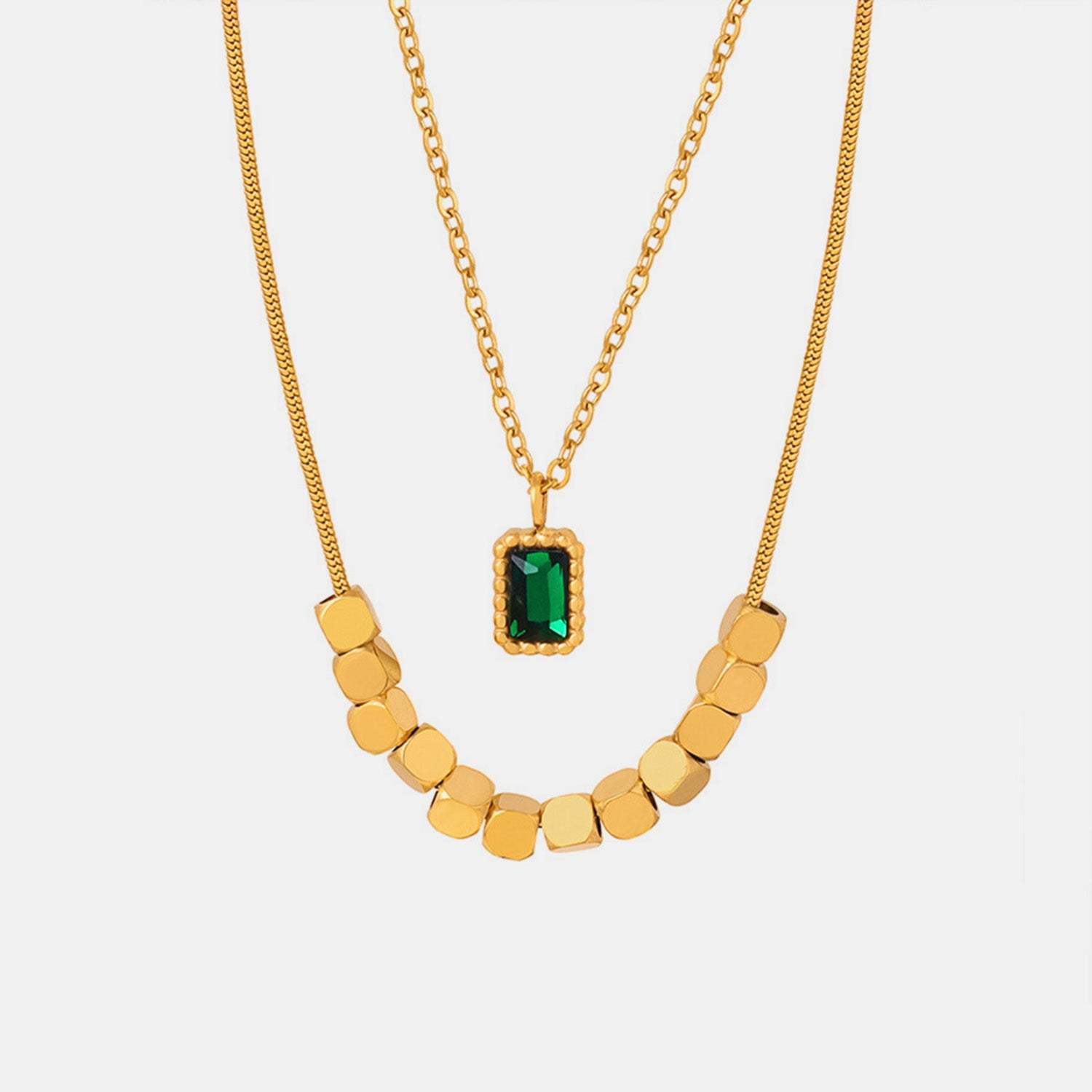 18K Gold-Plated Double-Layered Necklace Necklaces - Tophatter Daily Deals