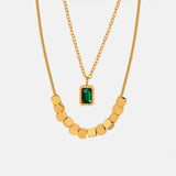 18K Gold-Plated Double-Layered Necklace Necklaces - Tophatter Daily Deals