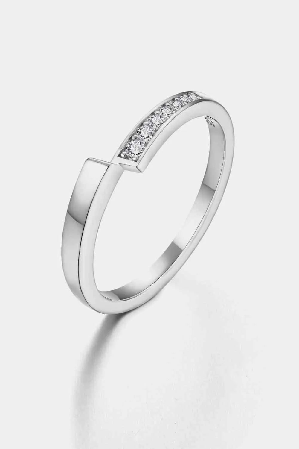 Moissanite 925 Sterling Silver Ring Silver Moissanite - Tophatter Daily Deals