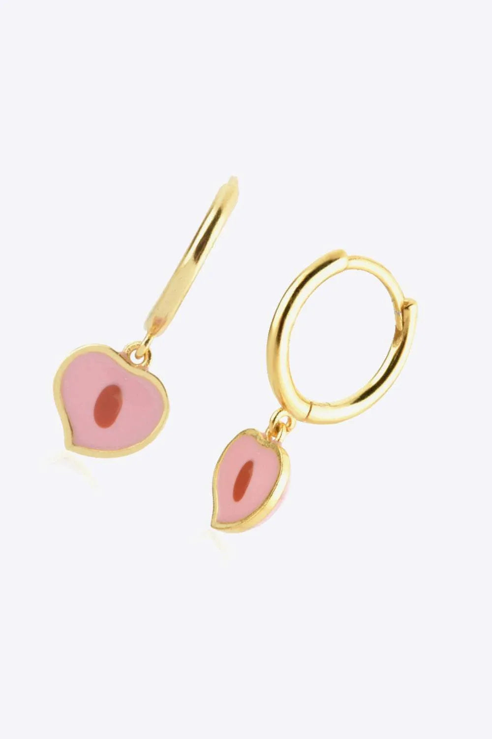 925 Sterling Silver Heart Drop Huggie Earrings Earrings - Tophatter Daily Deals