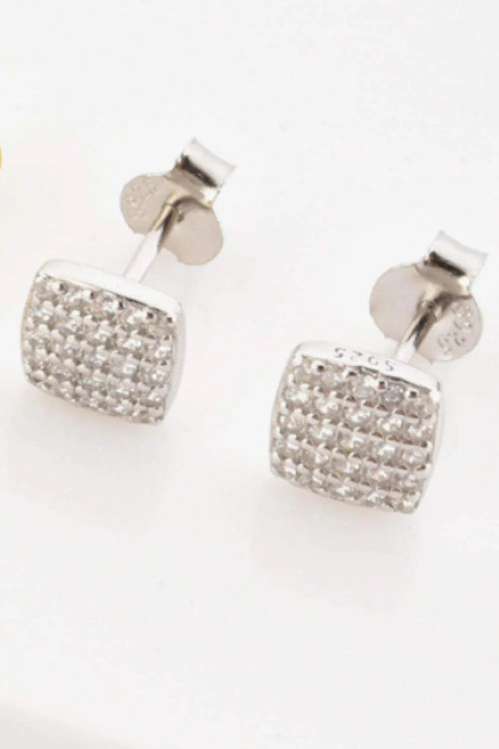 925 Sterling Silver Zircon Stud Earrings Earrings - Tophatter Daily Deals