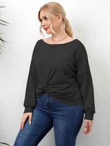 Plus Size Twisted Drop Shoulder T-Shirt Women's T-Shirts - Tophatter Daily Deals