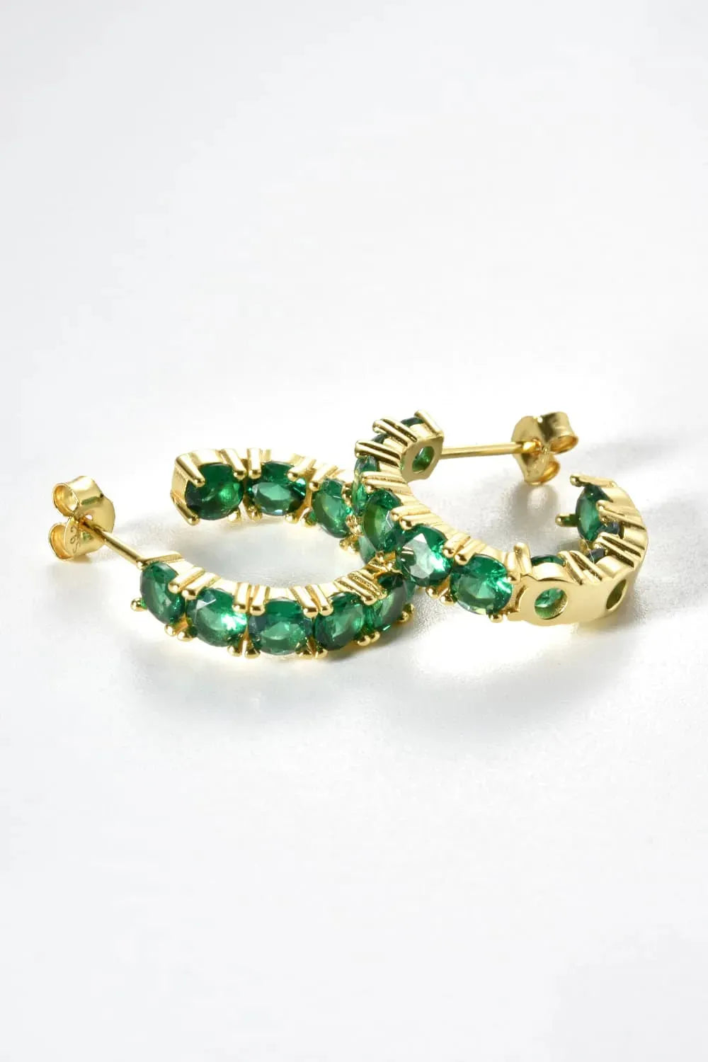 Inlaid Zircon C-Hoop Earrings Earrings - Tophatter Daily Deals