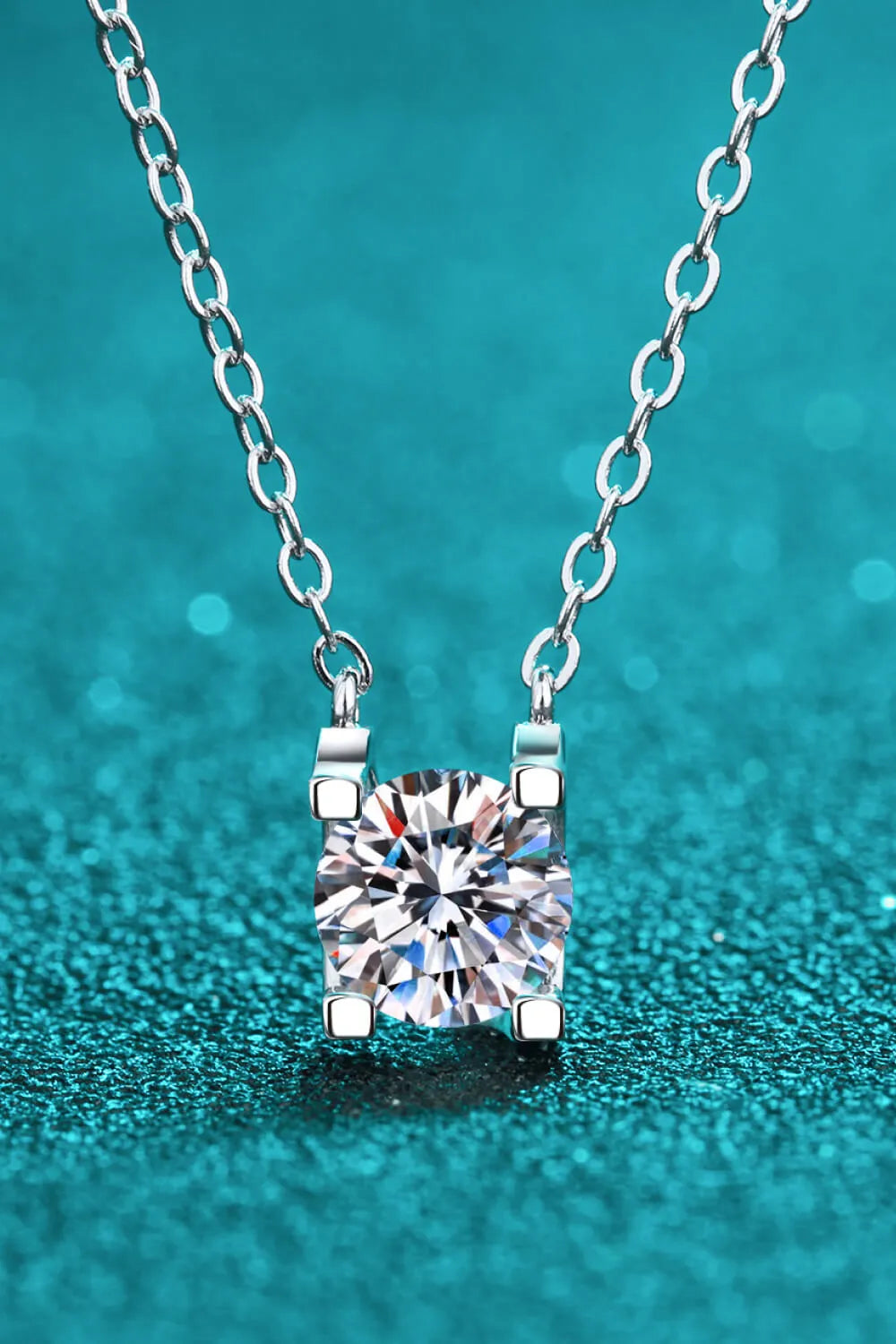 1 Carat Moissanite Chain Necklace Moissanite - Tophatter Daily Deals