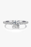 1 Carat Moissanite 925 Sterling Silver Side Stone Ring Moissanite - Tophatter Daily Deals