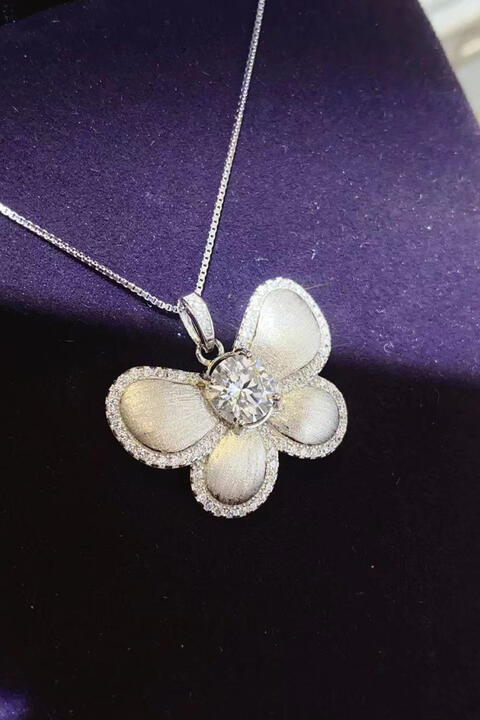 1 Carat Moissanite Butterfly Pendant Necklace Moissanite - Tophatter Daily Deals