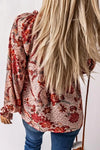 Floral Tie Neck Flounce Sleeve Blouse Blouses - Tophatter Daily Deals