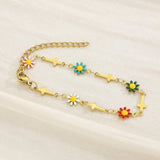 Flower & Cross Stainless Steel Bracelet Bracelets - Tophatter Daily Deals