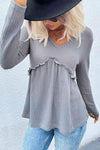 V-Neck Peplum Top Blouses - Tophatter Daily Deals