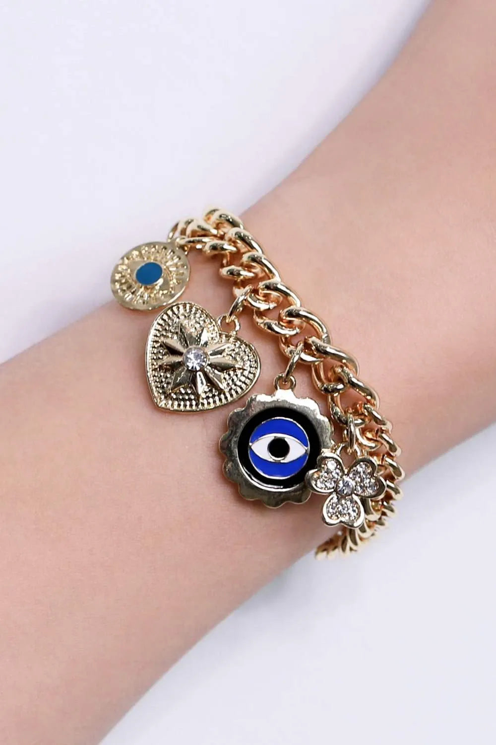 Multi-Charm Chunky Chain Bracelet Bracelets - Tophatter Daily Deals
