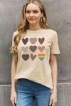 Simply Love Simply Love Full Size Heart Graphic Cotton Tee Taupe Women's T-Shirts - Tophatter Daily Deals