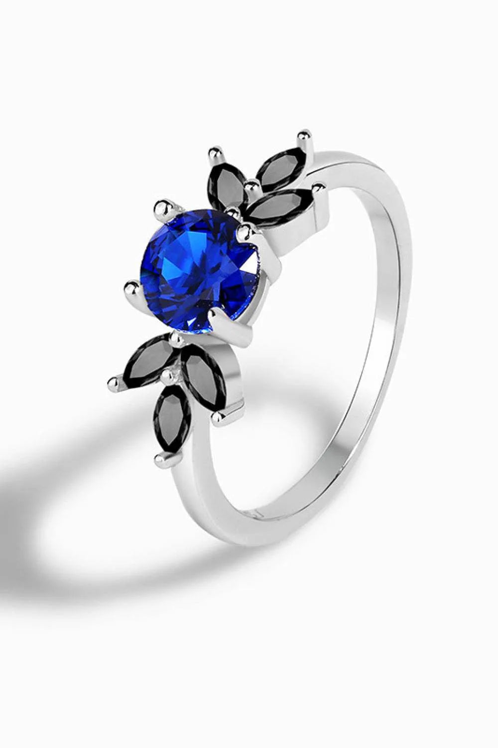 Spinel Zircon Leaf Ring Silver Rings - Tophatter Daily Deals