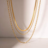 18K Gold-Plated Triple-Layered Necklace Necklaces - Tophatter Daily Deals