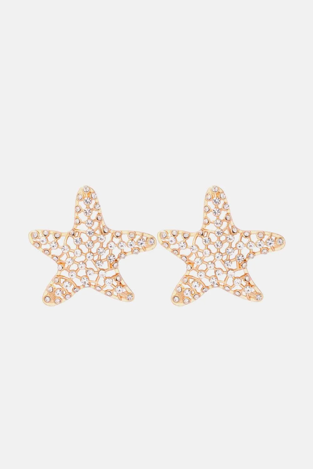 Starfish Zinc Alloy Glass Stone Dangle Earrings White One Size Earrings - Tophatter Daily Deals