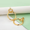 Gold-Plated Copper Double-Hoop Earrings Earrings - Tophatter Daily Deals