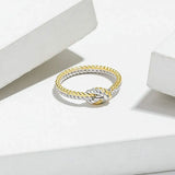 925 Sterling Silver Two Strand Twisted Knot Ring Rings - Tophatter Daily Deals