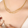 18K Gold-Plated Multi-Layer Clavicle Chain Necklace Necklaces - Tophatter Daily Deals