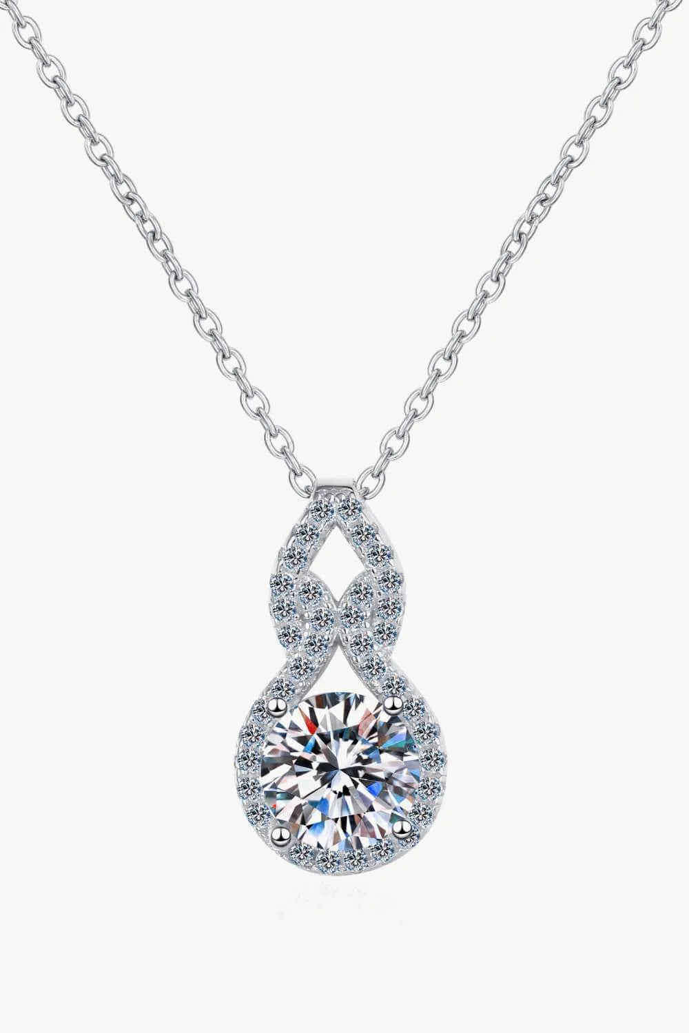 1 Carat Moissanite Pendant Necklace Silver One Size Moissanite - Tophatter Daily Deals