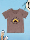 Sunflower V-Neck Short Sleeve T-Shirt Women's T-Shirts - Tophatter Daily Deals