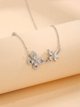 Zircon 925 Sterling Silver Butterfly Necklace Necklaces - Tophatter Daily Deals
