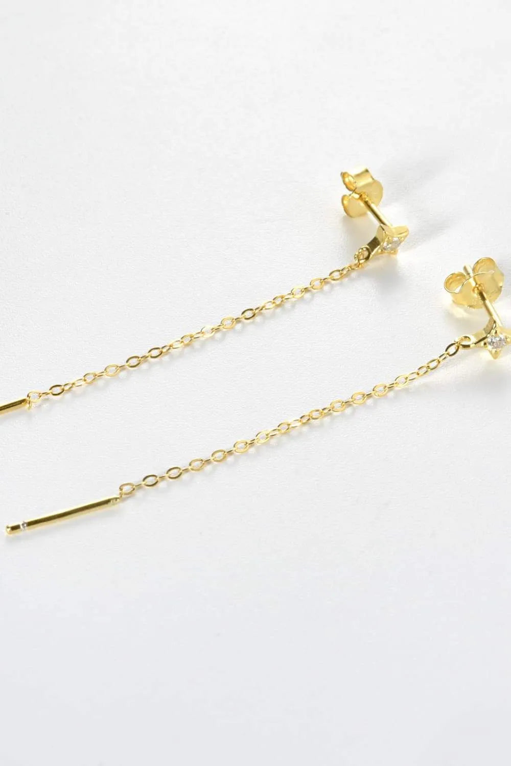 Inlaid Zircon Long Chain Stud Earrings Earrings - Tophatter Daily Deals
