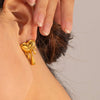 Heart Shape 18K Gold-Plated Earrings Gold One Size Earrings - Tophatter Daily Deals