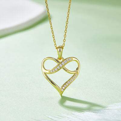 Moissanite 925 Sterling Silver Heart Necklace Gold One Size Moissanite - Tophatter Daily Deals