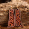 Geometrical Shape Wooden Dangle Earrings Style A One Size Earrings - Tophatter Daily Deals