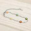 Flower & Cross Stainless Steel Bracelet Pastel Blue One Size Bracelets - Tophatter Daily Deals