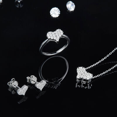 Moissanite 925 Sterling Silver Heart Necklace Moissanite - Tophatter Daily Deals