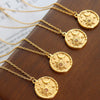 Zircon Titanium Steel Coin Shape Necklace Necklaces - Tophatter Daily Deals