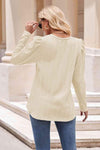 Round Neck Puff Sleeve Blouse Blouses - Tophatter Daily Deals