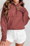 Zip-Up Collared Neck Raglan Sleeve Sweatshirt - Tophatter Deals