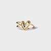 Heart Shape Irregular 925 Sterling Silver Ring Gold Rings - Tophatter Daily Deals