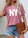 NY the Statue of Liberty Graphic Tee Dusty Pink Women's T-Shirts - Tophatter Daily Deals