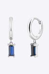 Zircon Huggie Drop Earrings Silver Blue One Size Earrings - Tophatter Daily Deals