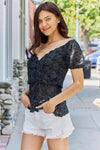 GeeGee Show Stopper Glitter Peplum Top Blouses - Tophatter Daily Deals