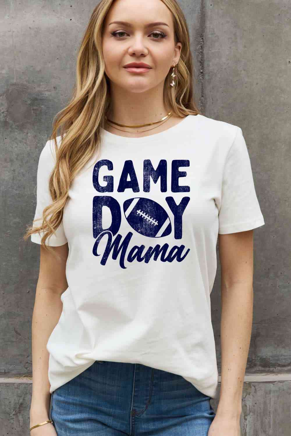 Simply Love Full Size GAMEDAY MAMA Graphic Cotton Tee Women's T-Shirts - Tophatter Daily Deals