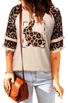 Leopard Bunny Graphic Layered Sleeve T-Shirt Women's T-Shirts - Tophatter Daily Deals