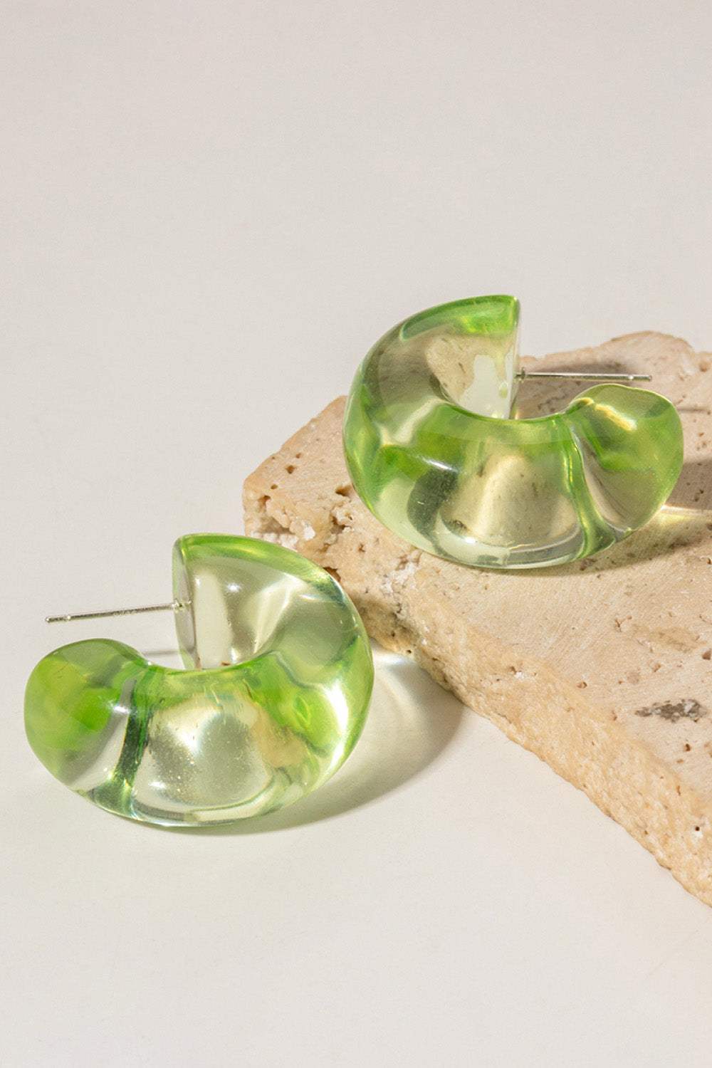 Resin C-Hoop Earrings Earrings - Tophatter Daily Deals