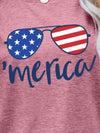 US Flag Glasses Graphic Tee Women's T-Shirts - Tophatter Daily Deals