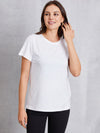 Round Neck Short Sleeve T-Shirt Women's T-Shirts - Tophatter Daily Deals