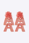 MAMA Beaded Dangle Earrings Coral One Size Earrings - Tophatter Daily Deals