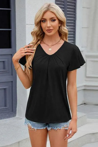 V-Neck Short Sleeve T-Shirt Women's T-Shirts - Tophatter Daily Deals