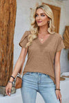 V-Neck Petal Sleeve T-Shirt Women's T-Shirts - Tophatter Daily Deals