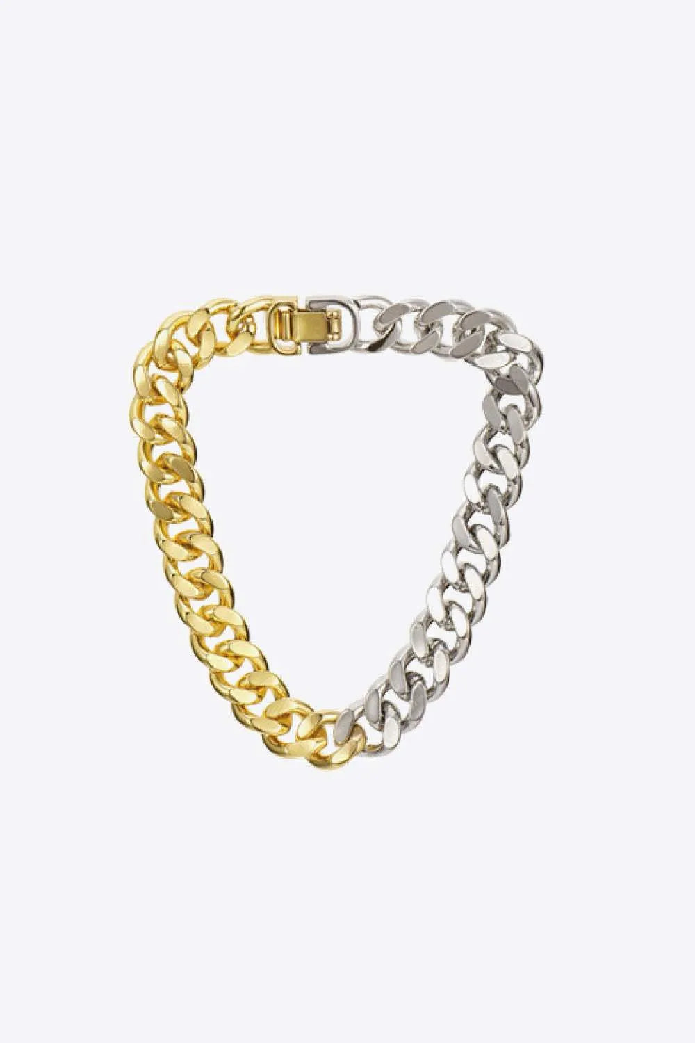 Two-Tone Chunky Chain Bracelet Bracelets - Tophatter Daily Deals