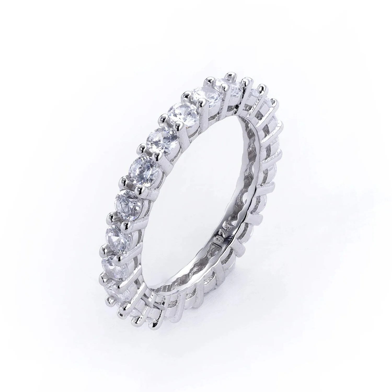 2 Piece Zircon 925 Sterling Silver Ring Rings - Tophatter Daily Deals