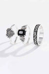 Zinc Alloy Three-Piece Ring Set Silver One Size Rings - Tophatter Daily Deals