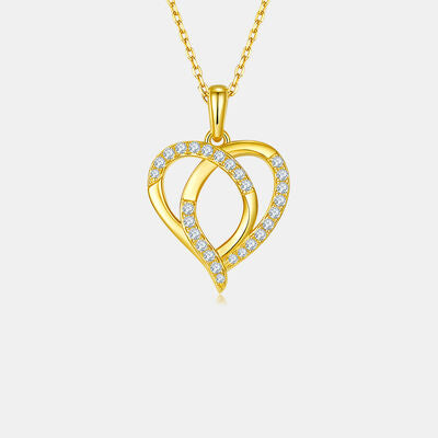 Moissanite 925 Sterling Silver Heart Shape Necklace Moissanite - Tophatter Daily Deals