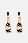 Wine Shape Zinc Alloy Acrylic Dangle Earrings Black One Size Earrings - Tophatter Daily Deals